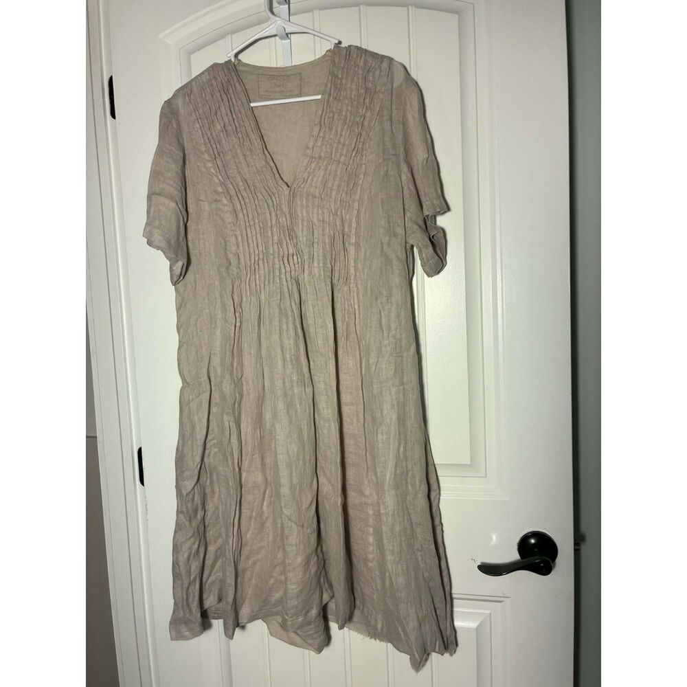 Grizas Lagenlook Midi Length 100% Linen Dress Large
